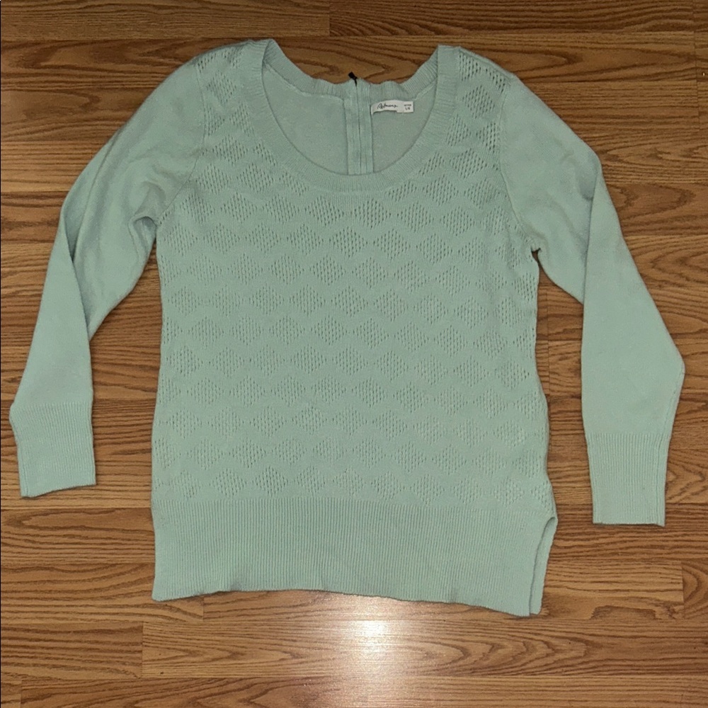 Reitmans Mint Green Women's Scoop Neck Sweater size petite large